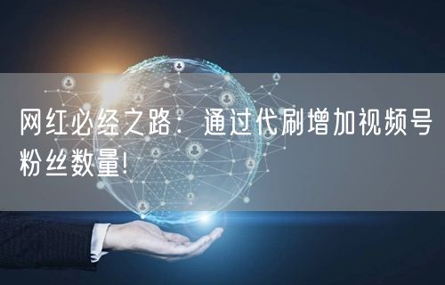 网红必经之路:通过代刷增加视频号粉丝数量!