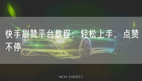 快手刷赞平台教程:轻松上手,点赞不停