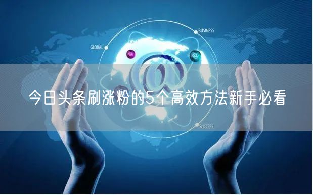 今日头条刷涨粉的5个高效方法新手必看