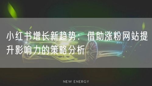 小红书增长新趋势：借助涨粉网站提升影响力的策略分析