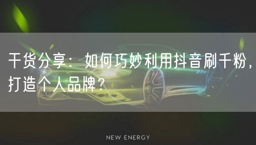 干货分享:如何巧妙利用抖音刷千粉,打造个人品牌?
