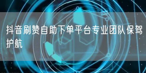 抖音刷赞自助下单平台专业团队保驾护航