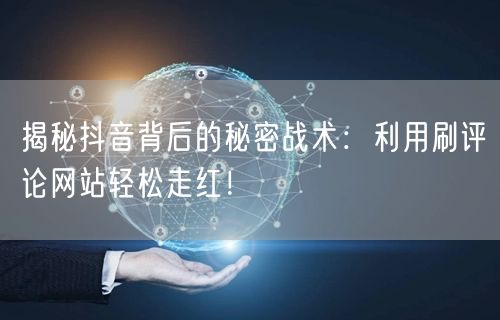 揭秘抖音背后的秘密战术:利用刷评论网站轻松走红!