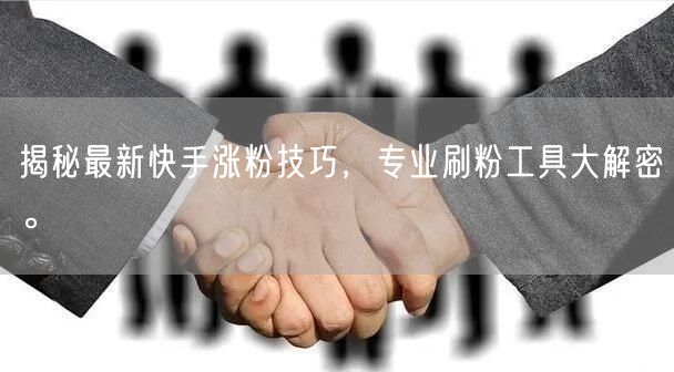 揭秘最新快手涨粉技巧，专业刷粉工具大解密。