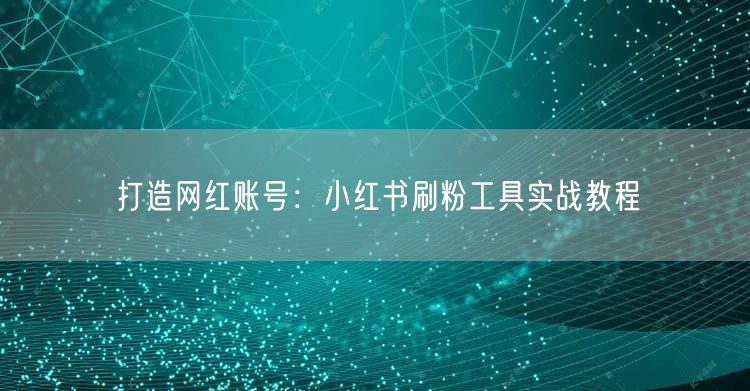 打造网红账号：小红书刷粉工具实战教程