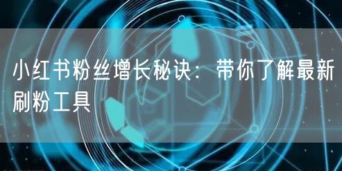 小红书粉丝增长秘诀：带你了解最新刷粉工具