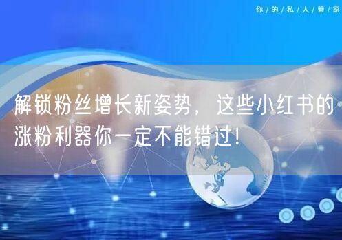 解锁粉丝增长新姿势，这些小红书的涨粉利器你一定不能错过！
