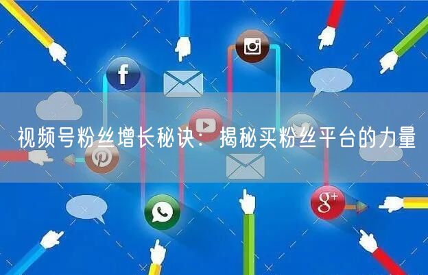 视频号粉丝增长秘诀:揭秘买粉丝平台的力量