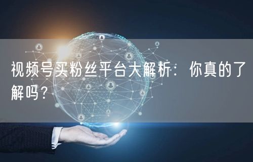 视频号买粉丝平台大解析:你真的了解吗?