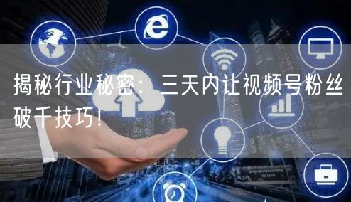 揭秘行业秘密:三天内让视频号粉丝破千技巧!