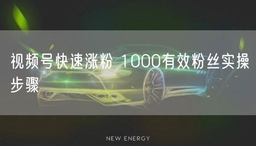 视频号快速涨粉 1000有效粉丝实操步骤